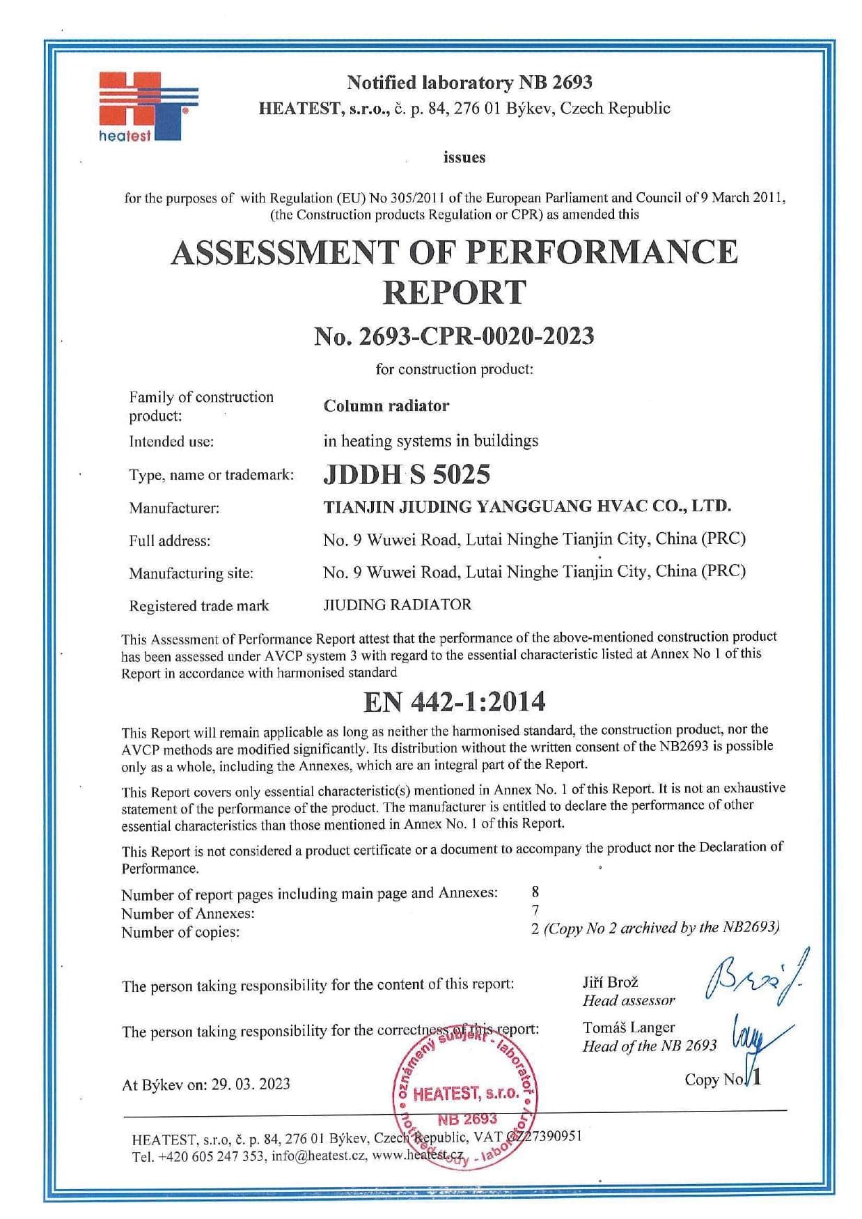 CPR · EN 442 — JDDH-S 5025